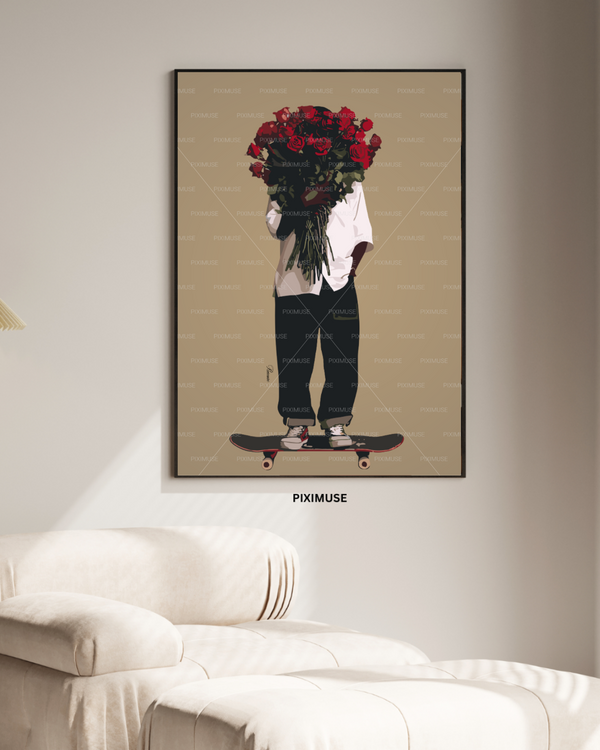 Roses On Board - Tan