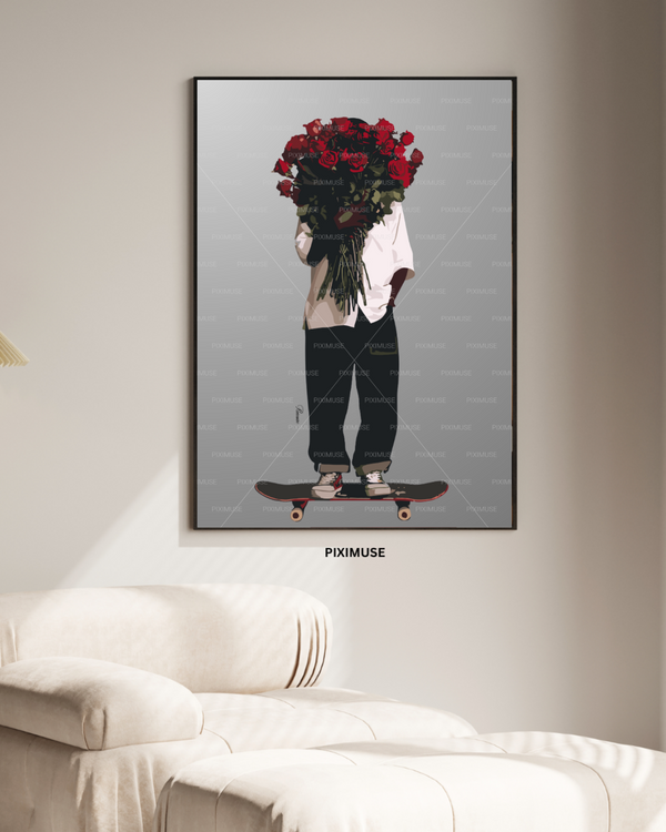 Roses On Board - Grey