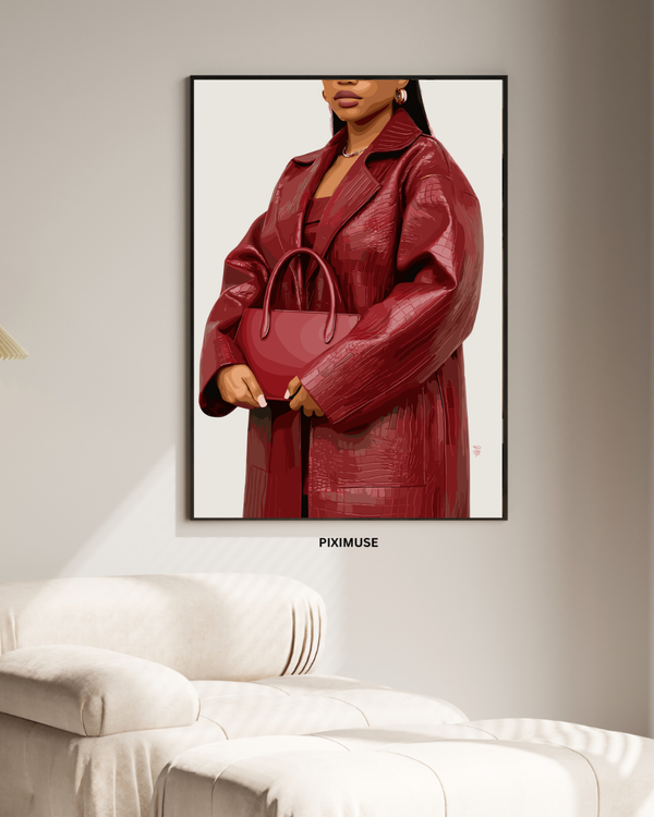 Red Leather Trench Coat